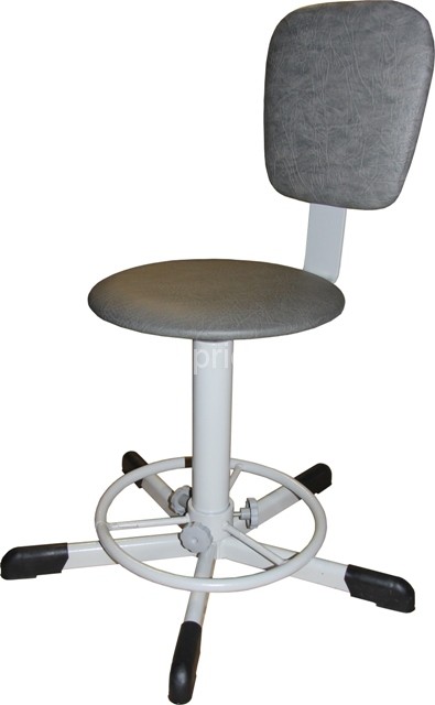 Стул винтовой лабораторный с круглым сиденьем СтЛК-01 и подставкой для ног Стул винтовой лабораторный с круглым сиденьем