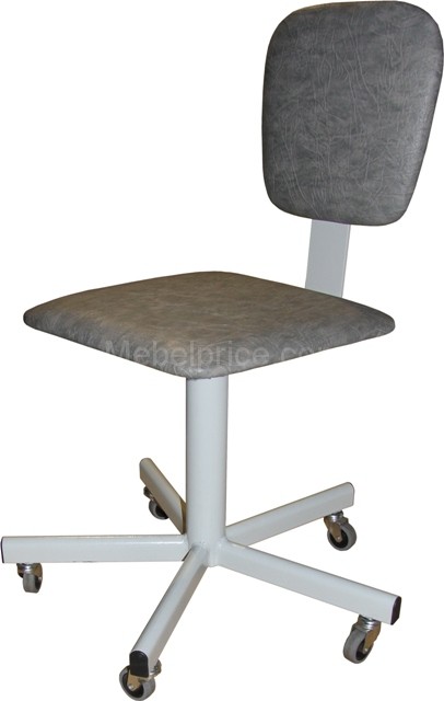 Стул винтовой лабораторный  с прямоугольным сиденьем СтЛП-01  на колесах Стул винтовой лабораторный с прямоугольным сиденьем